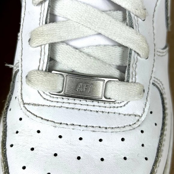 Nike Air Force 1 Leather Athletic Shoes Youth 5Y Womens 6.5 White DH2920-111 - Picture 8 of 10